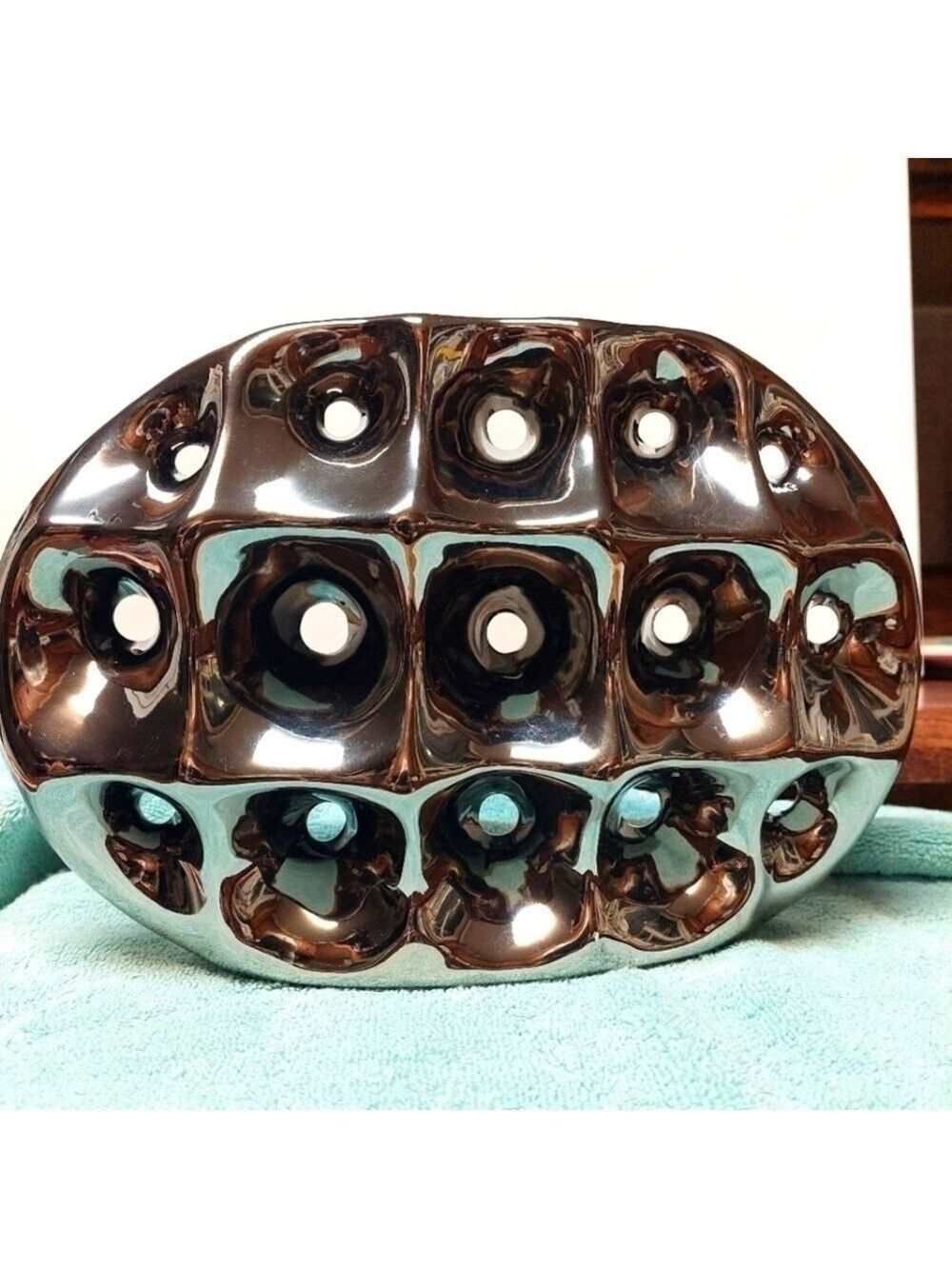Burgett Oval Silver Ceramic Vase